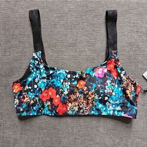 Calvin Klein Women's Floral Mesh Swim Top Poppy size  Xl